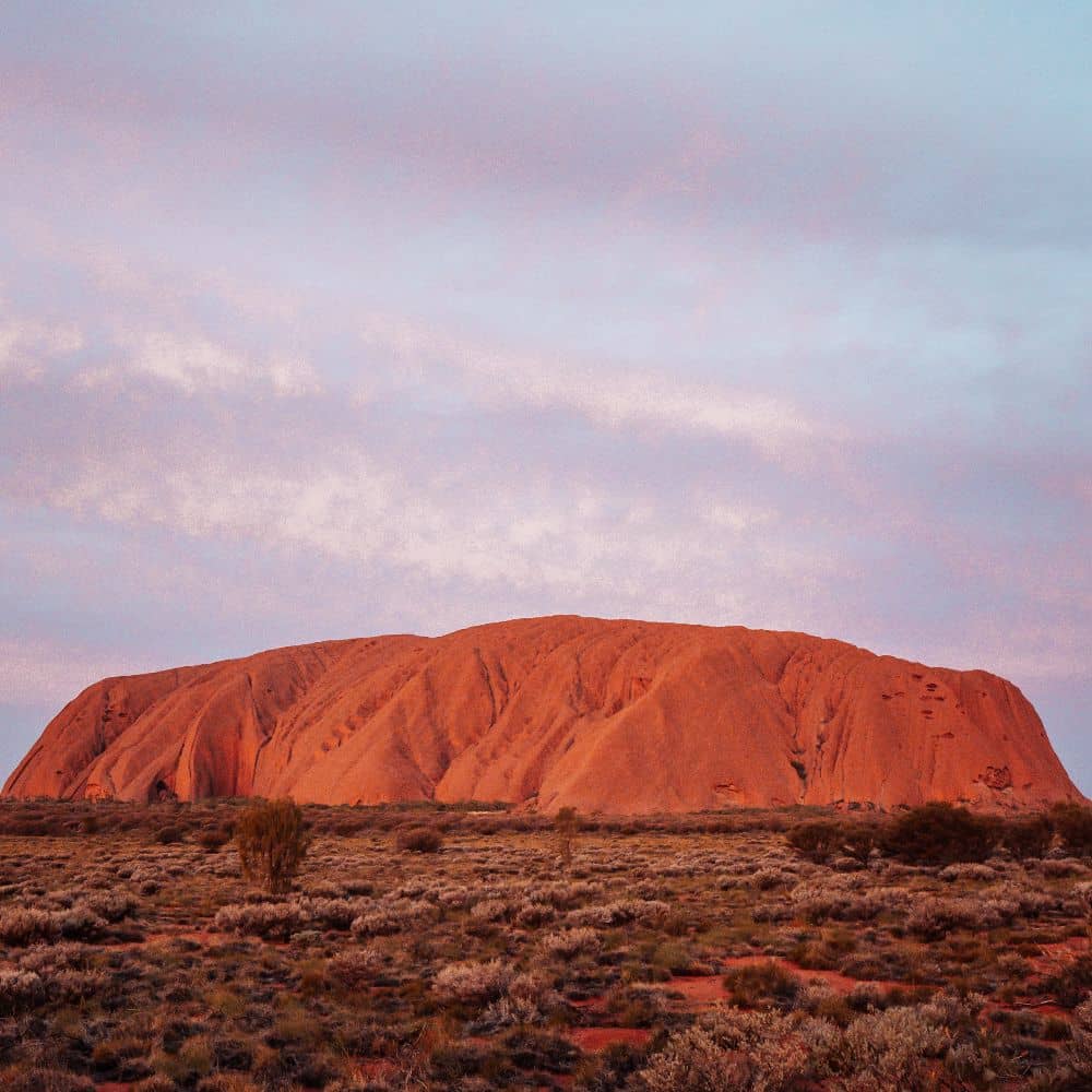 Uluru at sunset. This is considered one of the best times to go to Uluru for the ultimate experience. This is Australia's very own Uluru in the Northern Territory.