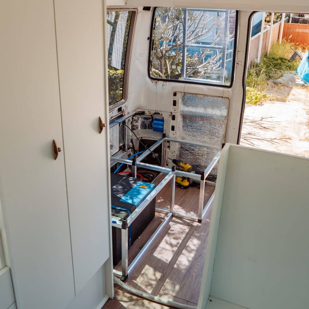 Truma Underbunk aircon in a Toyota coaster bus.