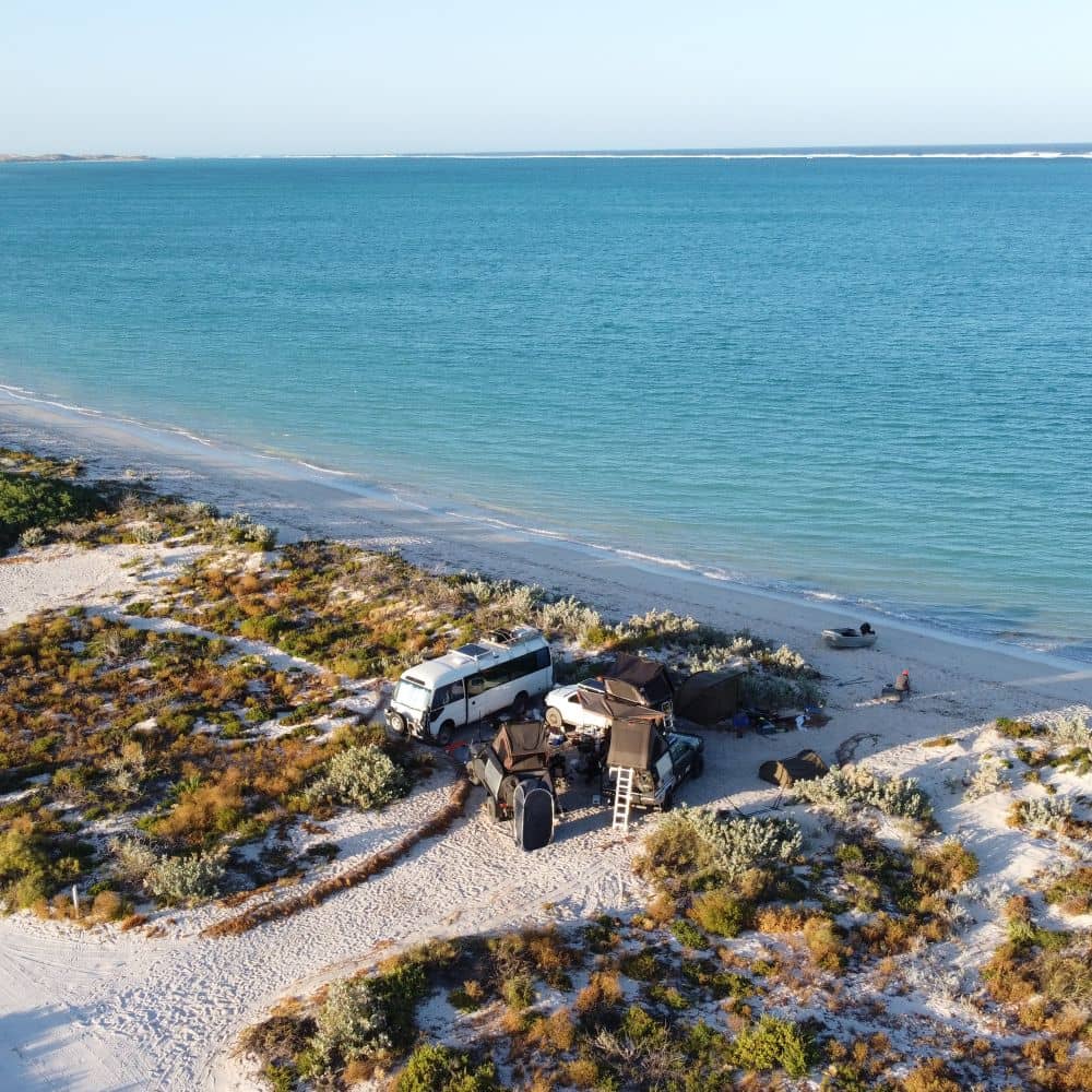 Camping at South Lefroy in Exmouth, Western Australia