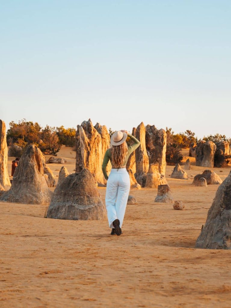 Walking through the Pinnacles, Western Australia. You can walk through