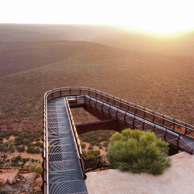 skywalk kalbarri at sunset