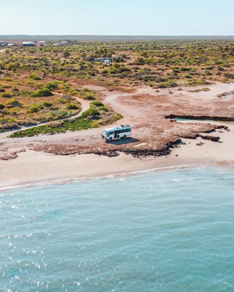 Parked at cape range national park, ningaloo reef, exmouth