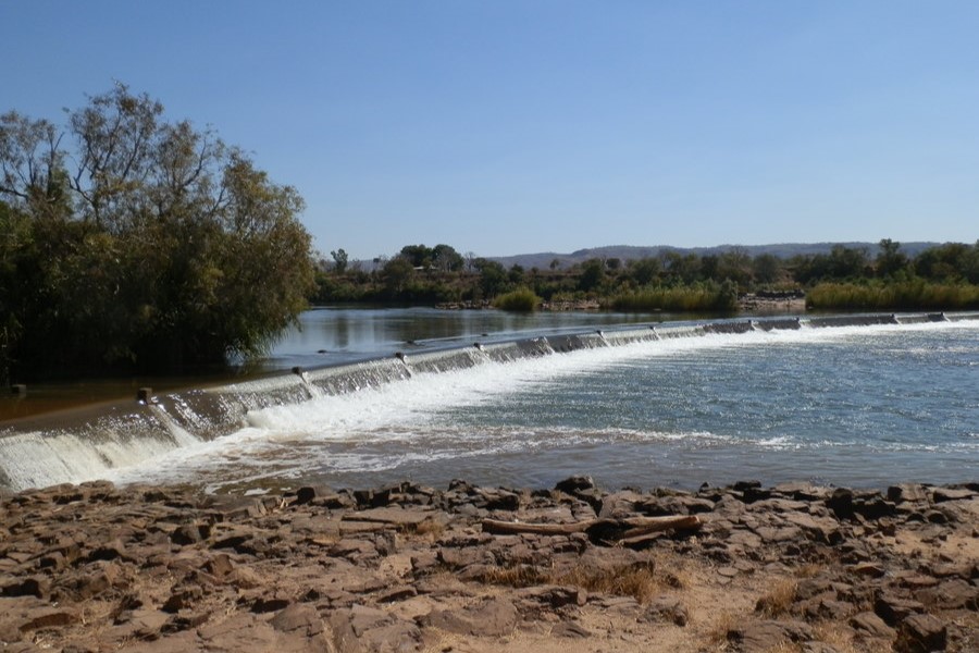 Ivanhoe Crossing on the Ord River in Kununurra, a popular spot for fishing and sightseeing.