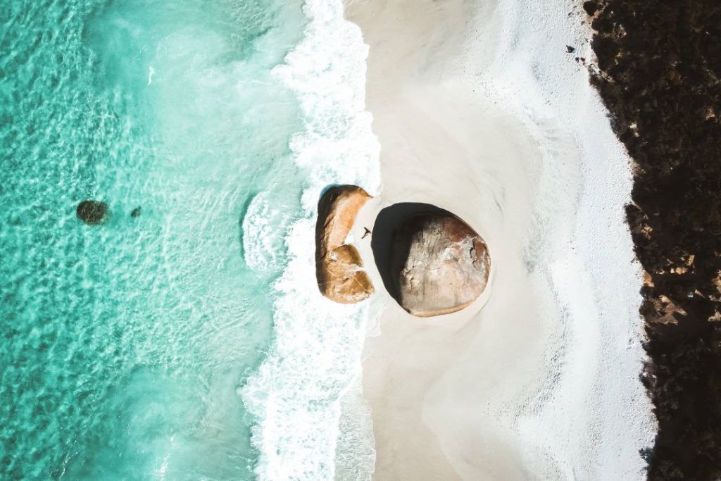 Beautiful pristine beach in Albany, Western Australia, where you can do epic tours
