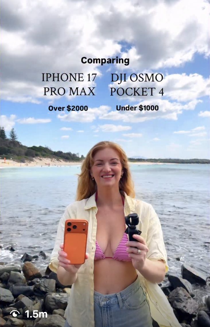 iPhone 17 Pro Max vs DJI Osmo Pocket 4 reel, 1.5m views